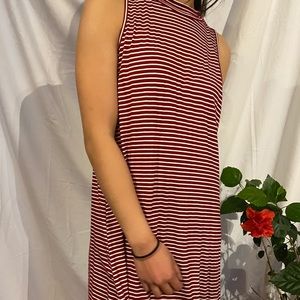 Red and White Striped Swing Dress